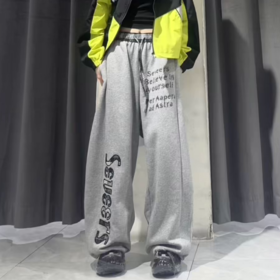 JCS复古格纹拼接字母阔腿裤50921 秋季 079213215266