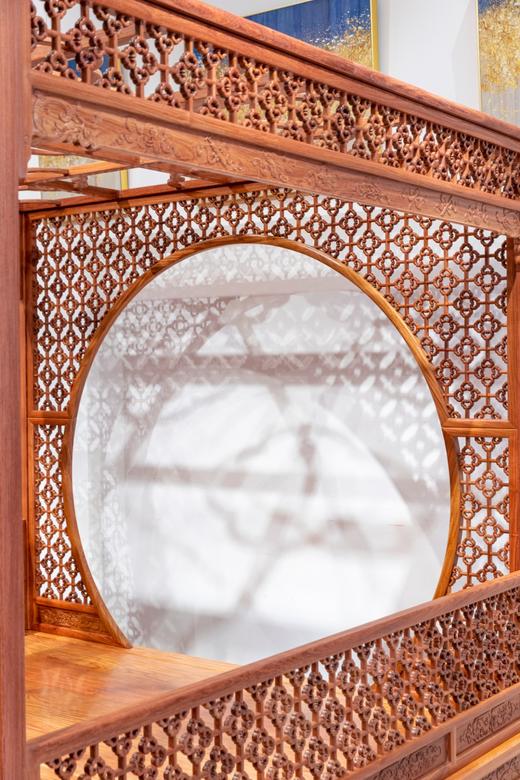 红桥红  家具严选  缅甸花梨(大果紫檀）  【故宫款 海棠纹双月洞门 架子床】 商品图5