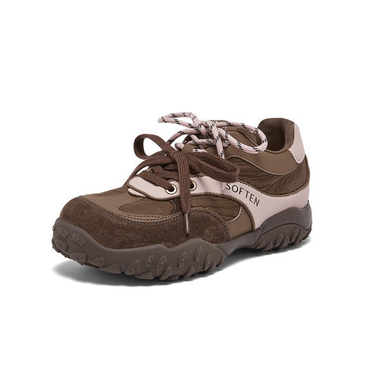 【云粉节】BF楼百思图2026春季新款真皮厚底德训鞋运动鞋女休闲鞋A3601AM6吊牌价799.现价499 商品图0