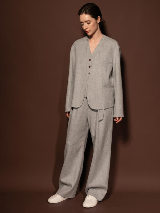 Puree｜#0626 Triangle Blazer 羊绒羊毛西装外套 [  浅蓝 / 浅驼 / 浅灰 ] 商品图4