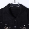2716SDSA秋冬新款痞帅男装潮牌手工珠花装饰开衫翻领针织衫百搭毛衣 商品缩略图2