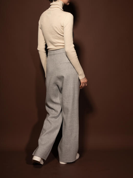 Puree｜#1221 Belted pants 羊绒羊毛双面绒腰带打褶长裤 [  浅蓝 / 浅驼 / 浅灰 ] 商品图9