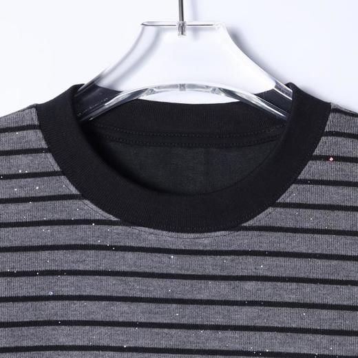 SDSA男士秋冬新款痞帅男装韩版撞色条纹洒金圆领卫衣百搭套头上衣 商品图2