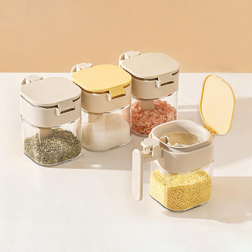 摩登主妇料勺分离调料盒家用厨房新款盐罐调料收纳盒分装调味瓶罐 商品图0