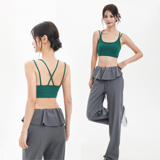 【限时秒】YOGACODE【火树银花系列】瑜伽背心女固定杯中强度美背健身服上衣DWC125682 商品图0
