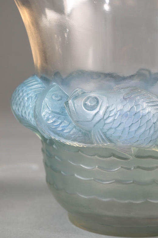 独角鹿西洋古董1930年法国顶级水晶工坊莱俪LALIQUE设计出品「PIRIAC 皮里亚克」主题欧泊水晶花瓶 商品图2