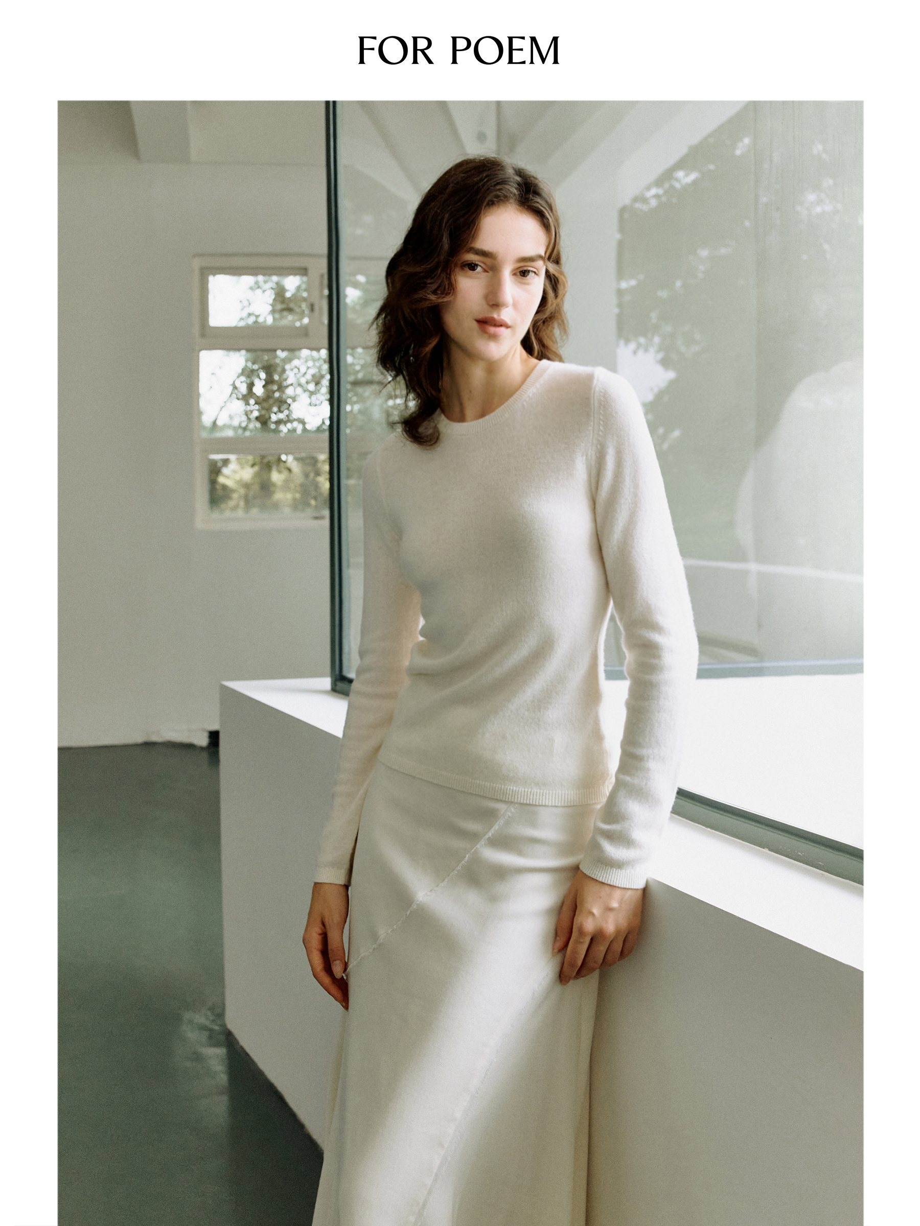 ForPoem 现货 25/FW原创设计简约圆领羊绒羊毛针织衫内搭打底衫上衣