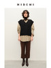 HIDEMI 甄选羊驼毛系列进口羊驼毛加厚款V领大廓形极简宽松马甲背心 商品缩略图1