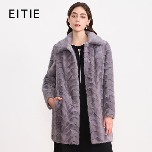 EITIE爱特爱气质立领保暖奢华水貂毛皮草大衣外套2025冬季新款D2593903X 商品图0