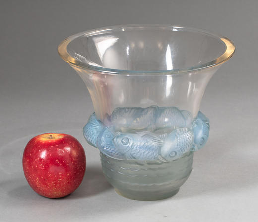 独角鹿西洋古董1930年法国顶级水晶工坊莱俪LALIQUE设计出品「PIRIAC 皮里亚克」主题欧泊水晶花瓶 商品图1