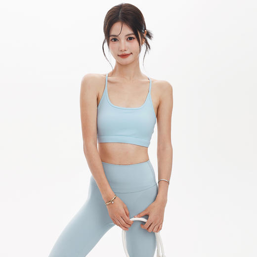 【限时秒】YOGACODE【火树银花系列】固定杯性感吊带细肩带工字美背一体式运动文胸DWC125628 商品图3