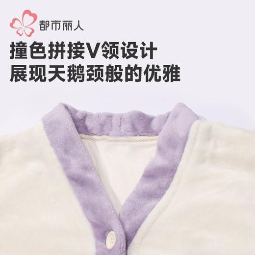 都市丽人睡衣双面法兰绒睡衣女士家居服长袖长裤法兰绒套装LHH1Q5 商品图4