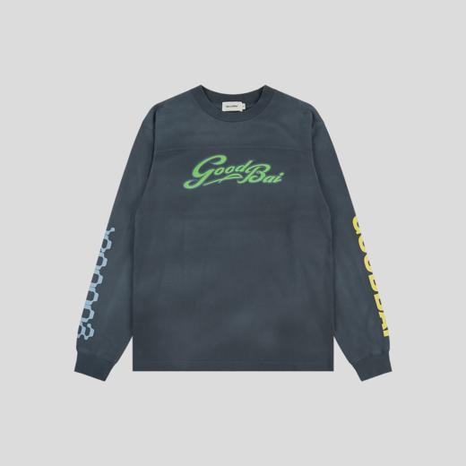 GOODBAI 圆领组合logo印花做旧洗褪长袖T恤 商品图2