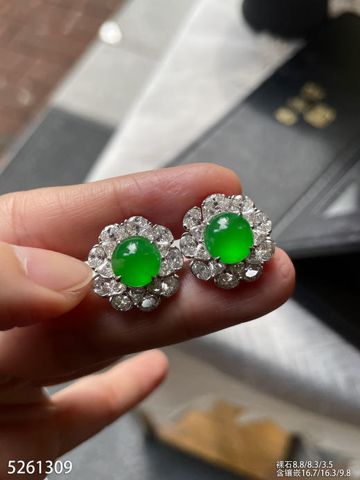 5261309，蛋面耳钉。具体价格微信咨询 商品图2