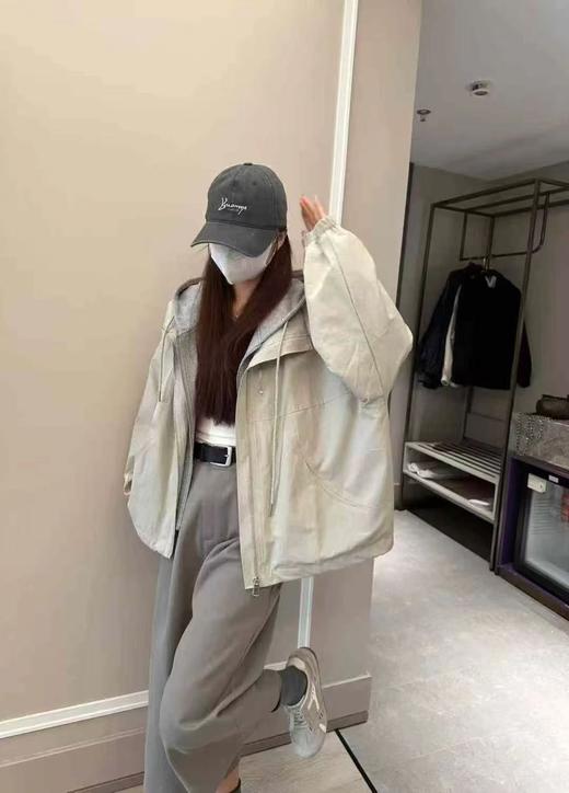 GZ假两件拼接拉链连帽外套(LH)(LD)-纪念日百货167100273 商品图0