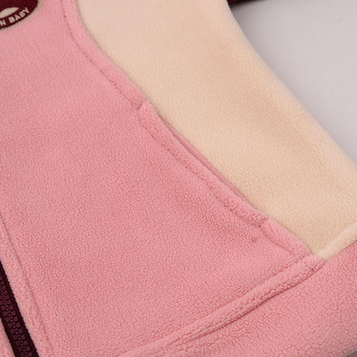 棉果果冬季新品女童奥利绒保暖加绒拼色双面绒外套M422100425732 商品图3