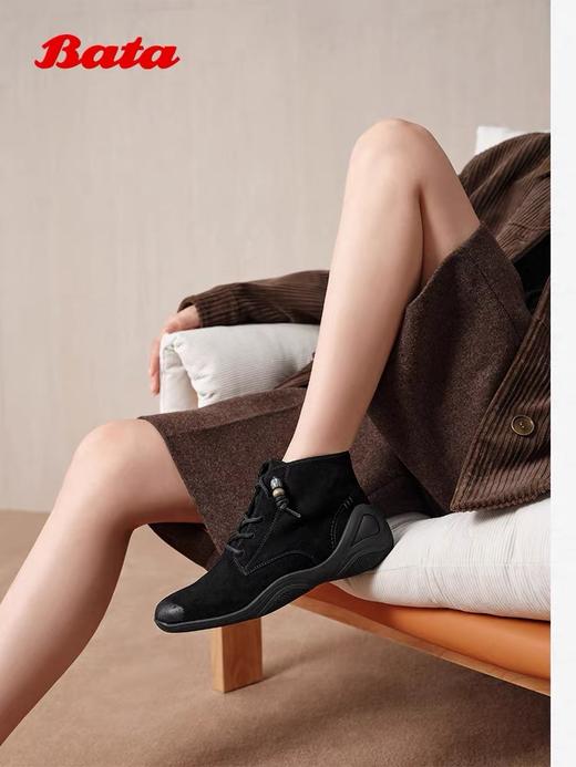 【云粉节】【拔佳】BF楼Bata休闲靴女2025冬款羊皮休闲通勤高帮鞋AAL41DD5    吊牌价1059活动价699 商品图3