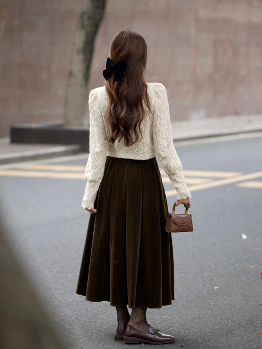 【白图lulu定制】【流心丝绒半裙】光泽感 金丝绒 百褶裙 商品图5