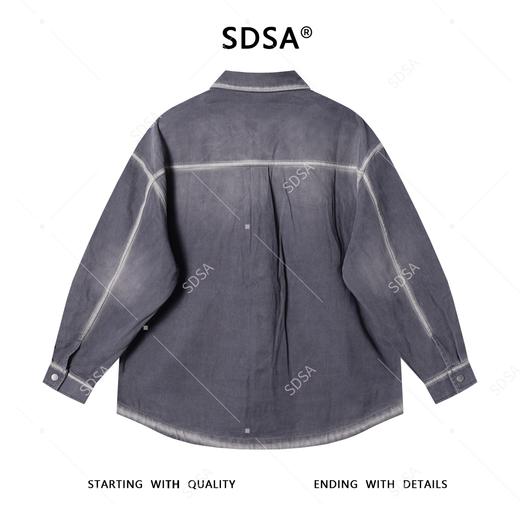 J5626SDSA秋冬新款痞帅男装韩版做旧扎染纽扣翻领长袖衬衫百搭宽松衬衣 商品图5