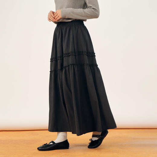 木耳边百褶长半裙-纪念日百货门店同款166344487 商品图0