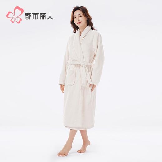 都市丽人睡衣法兰绒提花睡衣女士家居服法兰绒单件袍LHH7B1 商品图2