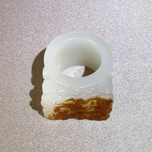 和田玉（羊脂玉）子料扳指--龙翔九天  50.53g 商品图4
