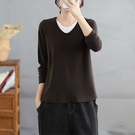 GYH 9258简约通勤针织假两件宽松洋气上衣 商品图2