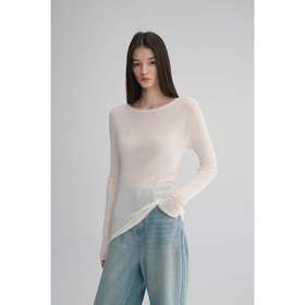 MAISON CECILE 两色|桑蚕丝羊绒亲肤软糯一字领修身针织打底衫