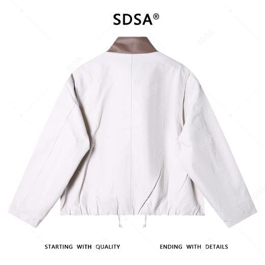 J53112SDSA男士秋冬新款痞帅男装复古拼皮立领夹克外套宽松百搭简约上衣 商品图4