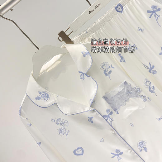 「洛诗琳维密代工厂定制 大牌 提花睡衣」2025秋季法式定制提花氛围感家居服套装薄款长袖长裤睡衣两件套(7天左右发货)99406 商品图12