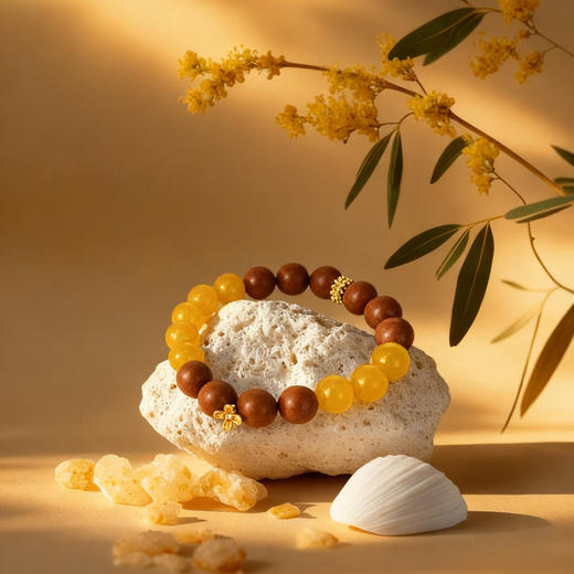 热卖！美哭了！戚龙珠 灵珠富贵双全系列合香珠手串 黄玛瑙+六种香材 非遗工艺 商品图10