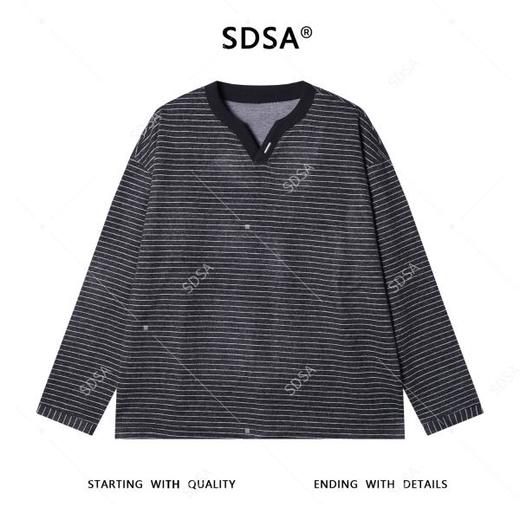 53111SDSA男士秋冬新款痞帅男装拼接撞色条纹领卫衣百搭时尚套头上衣 商品图1