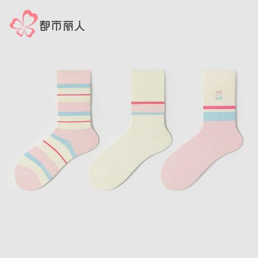 都市丽人袜子女士袜子精梳棉女袜子女中筒袜LCHDM9 商品图0