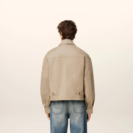 AMI 男女同款华达呢工装夹克外套 灰色 UJK846 CO0132 229 商品图2