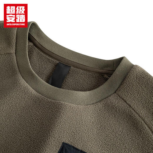 超级安踏加绒卫衣男士秋季保暖下摆可调节休闲圆领套头衫上衣152547701U 商品图4