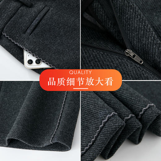 HSS 3073羊毛呢高腰阔腿裤加厚显瘦垂感直筒长裤 商品图3