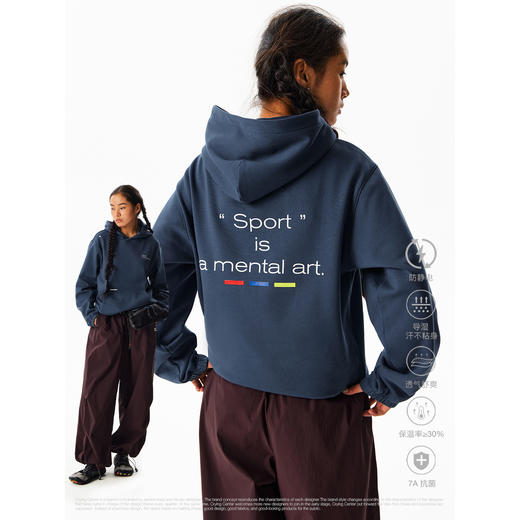 CryingCenter重磅抗菌运动慢跑连帽套头宽松 加绒卫衣 哭喊中心 商品图1