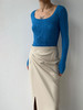 丝所｜S22N002 静海丝绵针织大圆领上衣［ 蓝AC / 白BC / 灰CC / 黑DC / 驼EC] 商品缩略图0