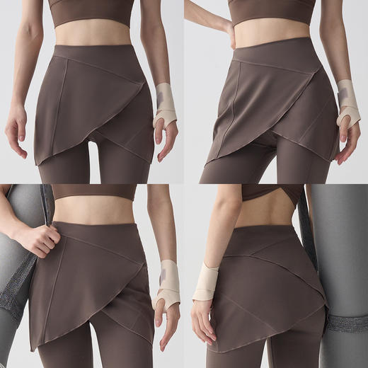 【限时秒】YOGACODE【火树银花系列】瑜伽喇叭裤女假两件屁帘蜜桃提臀收腹健身长裤DWE125548 商品图3