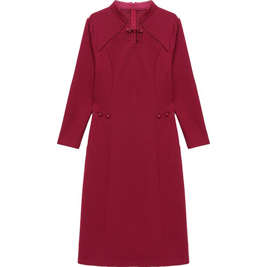 QYM 1315C520-Y新中式国风复古旗袍连衣裙 商品图4