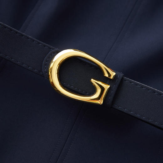 「高货wl」全新升级【铂金会员339/天猫459/差价120】(65825)洛诗琳法式简约小香风连衣裙2025秋季通勤翻领收腰A字裙女 商品图3