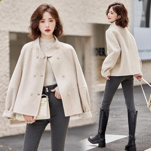 小香风纯手工缝制，双面毛呢短款外套HR-ZYQQ28 商品图2