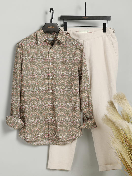 callisto定制花衬衫-草莓小偷-绿 商品图0