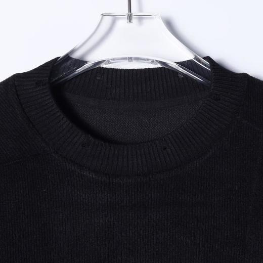 SDSA男士秋冬新款痞帅男装韩版纯色褶皱圆领针织卫衣宽松简约上衣 商品图1