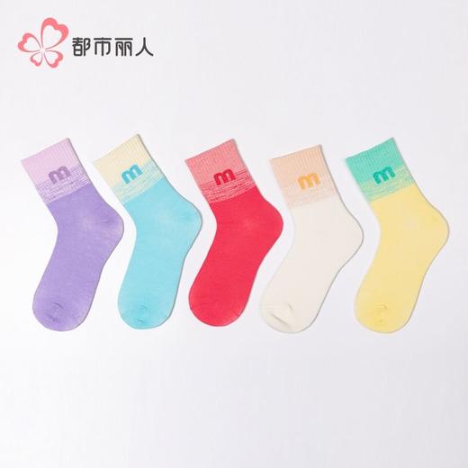 都市丽人袜子女童袜子精梳棉儿童袜子儿童中筒袜3双1组JCHCC4 商品图0