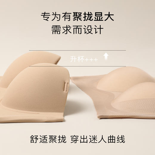 【小胸聚拢显大】裸感无痕半球杯内衣女时尚细闪肩带性感百搭文胸浮云笑歌 商品图3