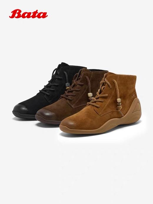 【云粉节】【拔佳】BF楼Bata休闲靴女2025冬款羊皮休闲通勤高帮鞋AAL41DD5    吊牌价1059活动价699 商品图4
