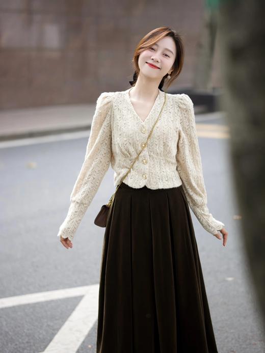 【白图lulu定制】【流心丝绒半裙】光泽感 金丝绒 百褶裙 商品图2