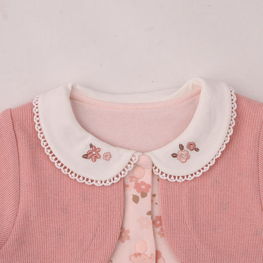 棉果果冬季新品女童可爱夹棉保暖加厚假两件爬衣夹棉连体衣M422722825745 商品图2