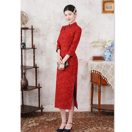 SKY 361828针织提花旗袍复古国风 商品图1